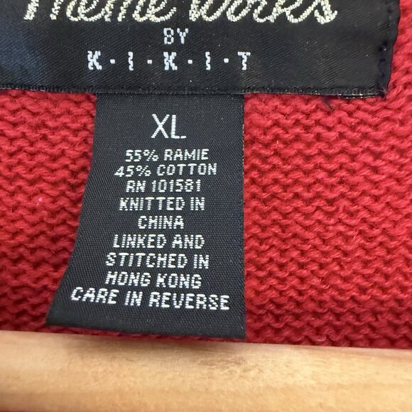 Theme Works Kikit Women XL Christmas Sweater Vest Vintage Red Holiday Snowman - Picture 5 of 10